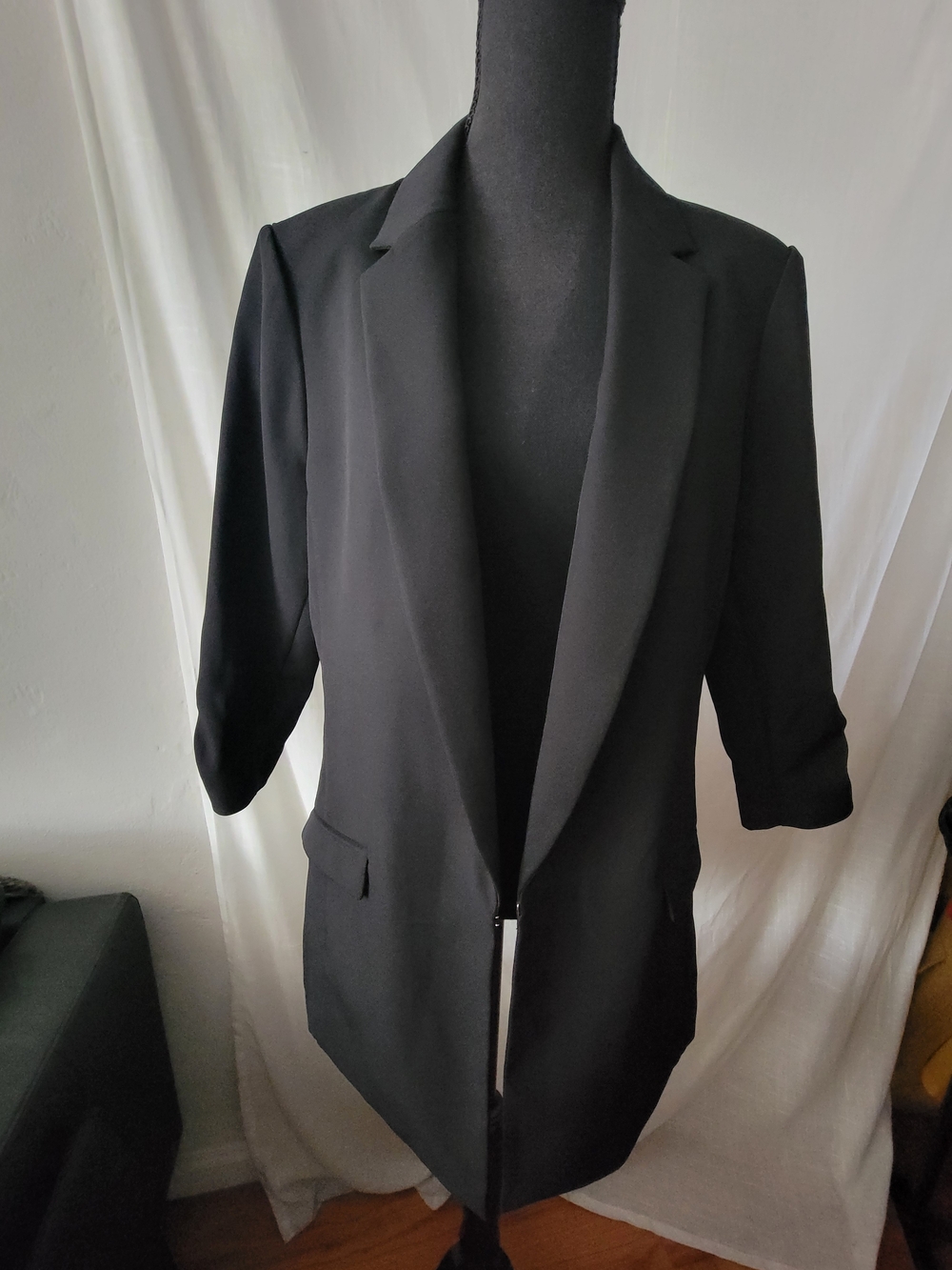 INC International Concepts Black Women's Open-Front Blazer/L